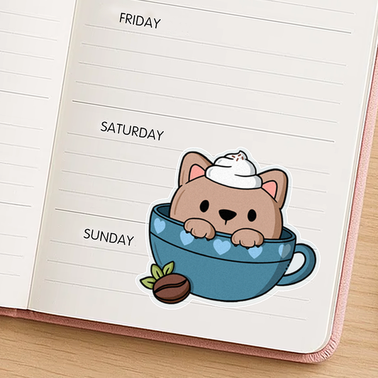"Coffee Puppy" Vinyl Sticker